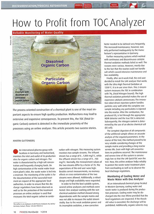 RELIABLE MONITORING OF WATER QUALITY